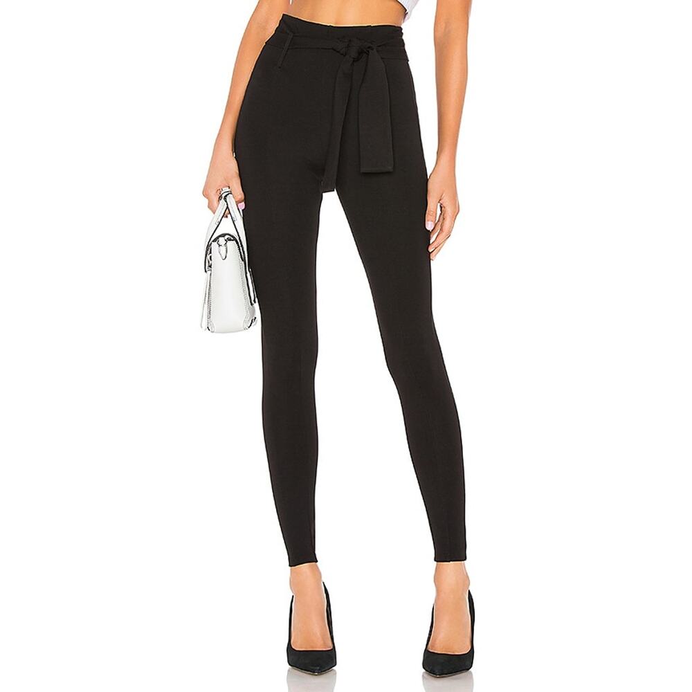 Lpa High Waist Belted Black Rayon Legging Size M
